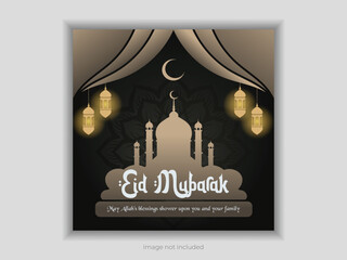 Eid wish for Eid al Adha and Eid al Fitr blessing card design