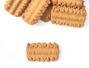 Crunchy sweet biscuit bars with blank space for text.