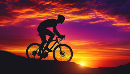 Sunset Cyclist Silhouette
