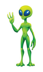 Alien waving hand. Cartoon character vector illustration isolated on white background