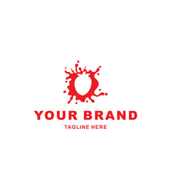 strawberry logo and water splash