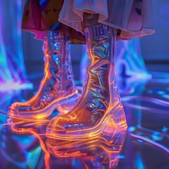 , Futuristic footwear for walking in extraterrestrial landscapes Encouraging wearers to explore otherworldly realms