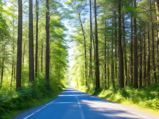 Fototapeta premium 숲, 숲길, 네이처, 봄