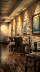 Faux brick painting on an accent wall, urban texture, rustic charm