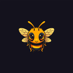 Bee logo design vector illustration template