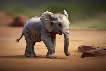 Foto op Aluminium baby elephant © Zei