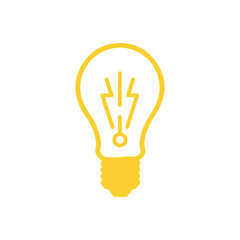 Light bulb icon on white background. Vector illustration in trendy flat style