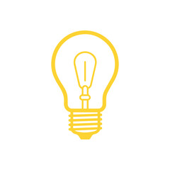 Light bulb icon on white background. Vector illustration in trendy flat style