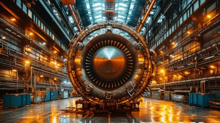 Thailand, 25 Apr 2020. A gas turbine or a jet engine is the power plant that propels airplanes into the air. A gas turbine or a jet engine may be disassembled when a repair or maintenance is needed. - obrazy, fototapety, plakaty