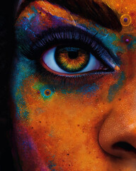 Vibrant and Colorful Eye Makeup Capturing the Beauty of Intricate Details