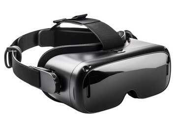 Black VR glasses mockup on a transparent background PNG
