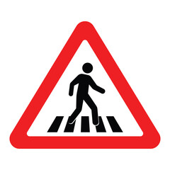 pedestrian walk road crossing safety warning sign direction right pedestrian road crossing area zebra cross