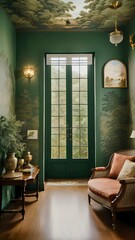 Vertical background of an Interior Design: Eclectic Elegance, image for cellphone, mobile phone, instagram, stories, ios, android
