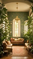 Interior Wonderland Mystical Retreat vertical background, background for cellphone, mobile phone, ios, android, instagram stories	