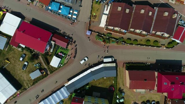 Top Down Downtown Souvenir Shops Rowy Sklepiki Centrum Aerial View Poland