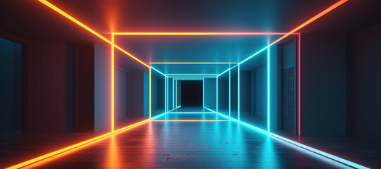 room with neon light 25