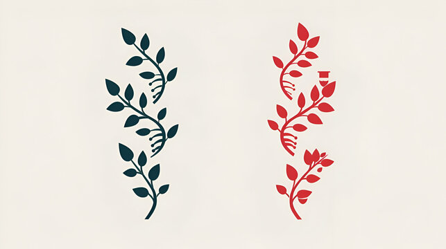 Botanical Silhouettes, Simple yet Elegant, Perfect for Themes of Growth and Vitality, with Copy Space