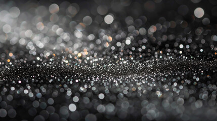 macro shot of glitter and dust flying in front of a black background