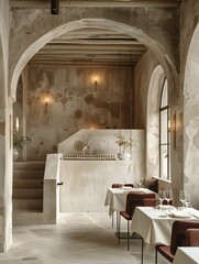Elegant Restaurant Interior Design with Arched Entrances