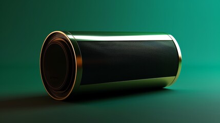 Capture of a high-end wireless speaker, luxury finish on a dramatic green background, epitome of style