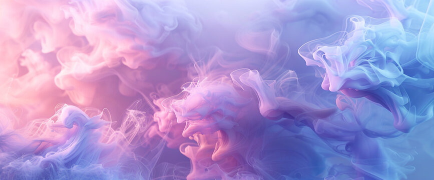 Experience the sublime beauty of abstract artistry with this AI-generated image. Soft pastel colors blend harmoniously in a cloud-like background