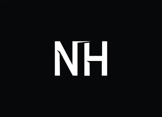 NH  initial letter logo design and modern logo