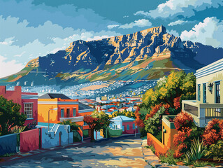 Obraz premium A picturesque depiction of Cape Towns cityscape