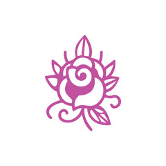 Pink and White Illustration of Lotus Flower