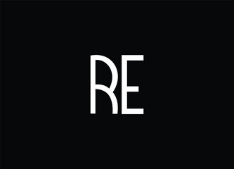 RE initial letter logo design and modern logo