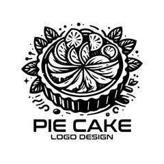 Pie Cake Vector Logo Design