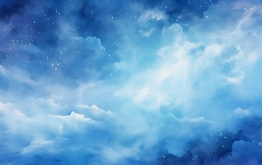 Obraz na płótnie Canvas Blue night sky with stars and nebula background. Vector illustration.