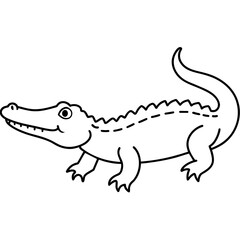 Fototapeta premium crocodile isolated on white mascot,crocodile silhouette,crocodile face vector,icon,svg,characters,Holiday t shirt,black crocodile face drawn trendy logo Vector illustration,crocodile line art on a whi