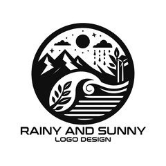 Rainy And Sunny Vector Logo Design