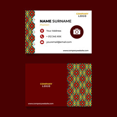 Abstract Islamic Geometric Name Card Design for Business or Company