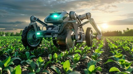 smart robotic farmers in agriculture futuristic
