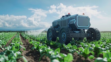 smart robotic farmers in agriculture futuristic
