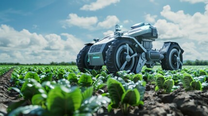 smart robotic farmers in agriculture futuristic