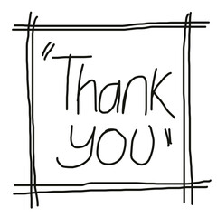Thank you writing design. Suitable for greeting cards, invitations and advertising video elements