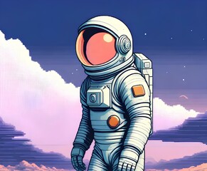 pikaso texttoimage pixel art Astronaut 8bits pastel soft tones closeu 4 - obrazy, fototapety, plakaty