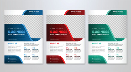 set of business flyer template design with abstract concept and minimalist layout