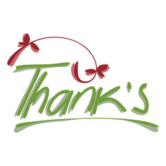 Thank you writing design. Suitable for greeting cards, invitations and advertising video elements