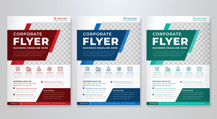 business flyer template with minimalist layout and modern style use for promotion kit and product publication