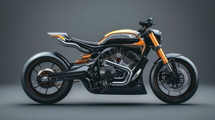 Fototapeta na wymiar Iconic motorcycle with sports design 