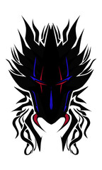 Head beast tattoo. Perfect for tribal tattoos, stickers, banner design elements, posters