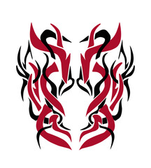 Head beast tattoo. Perfect for tribal tattoos, stickers, banner design elements, posters