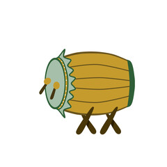 Doodle mosque drum or bedug for adzan or Eid al-Fitr or al-Adha that can be used for interior decoration, social media, sticker, wallpaper, card, green house, etc. simple brown illustration