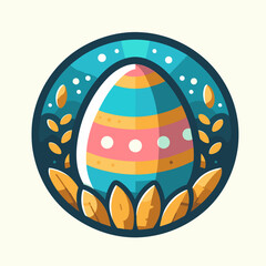 Colorfully decorated Easter egg vector, representing the joy and beauty of the festive season.