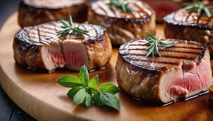  Meat steaks on a tray © Michael
