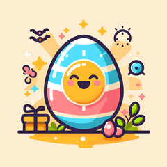 Obraz premium A beautifully designed egg with various colors and patterns.