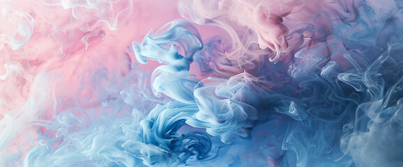 Pastel Swirl Captivating Abstract Smoke Art with Blue and Pink Hues